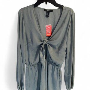 Adorable NWT Olive Green Tie Front Jumpsuit/Romper